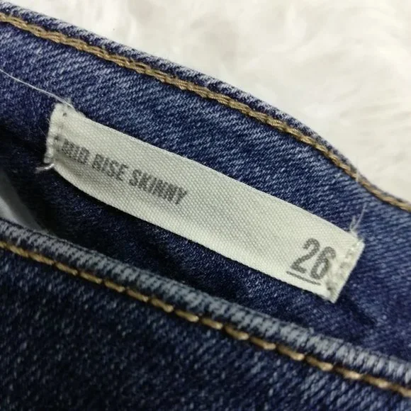 Harper Heritage Womens Jeans Skinny Blue Denim Medium‎ Wash Ripped Mid Rise 26 - Picture 12 of 13